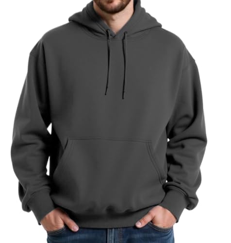 Mens Cotton Hooded Fashion Long Sleeve Hoodies Casual Drawstring with Pockets Pullover Sweatshirt for Men