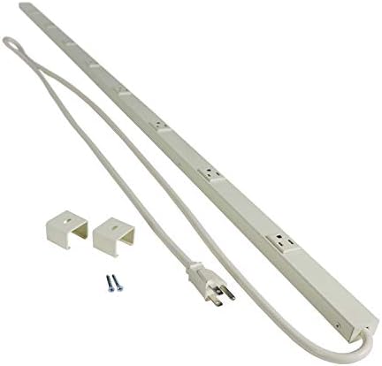 Legrand - Wiremold Wall Mount, Ivory Under Counter, 52" Kitchen, 8 Outlet Power Strip to Use as Workshop, PM48C