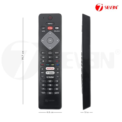 Image of 7SEVEN Compatible with Philips Smart TV Remote Suitable Only on 32PHT6815 /94 43PFT6815 /94 50PFL6870 /V7 32PHT5813S /94 43PFT5813S /94 50PUT6103S /94 Model's - No Voice Command