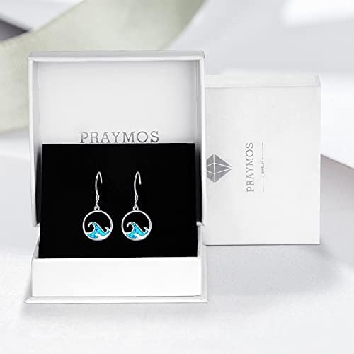 Blue Opal Wave Drop Earrings 925 Sterling Silver Ocean Sea Wave Dangle Earring Ear Jewellery Dangler Birthday Gifts For Women Girls