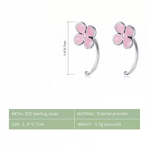 Petites boucles d'oreilles puces fleurs roses légères qui ne font pas mal - 2