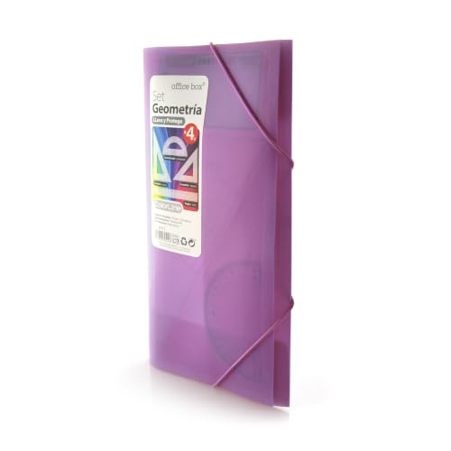Set de géométrie Colorline - Classeur avec élastiques + règle 30 cm, équerre, rapporteur et carte de formules - Violet – vue 2