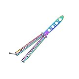 Lerkely Butterfly Trainer Butterfly Messer, Balisong Butterfly Knife Ungeschärfte Klinge Übungs Trainings Butterfly für Balisong-Trainingsmesser AnfäNger-Der Flipping-Tricks ü (color)