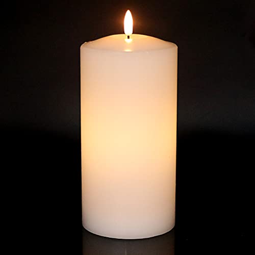 DRomance 9" Large White Flameless Candle Battery Operated with 6 Hour Timer