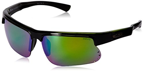 Revo Cusp S RE 1025 18 GN Polarized Rectangular Sunglasses, Black/Green Water, 67