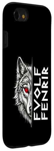 Fenrir Wolf Norse Rune Graphique Yeux Rouges. Coque pour iPhone SE (2020) / 7/8 – vue 3