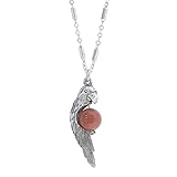 1928 Jewelry Women's Neotropic Exotic Parrot And Goldstone Gemstone Pendant Necklace 16' + 3' Extender