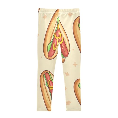 Hot Dog Girls Leggings,Workout Leggings for Girls Toddler Athletic Legging Size for 3-10T2