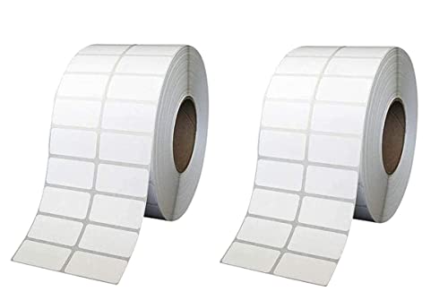 Image of True-Ally 50x38 Direct Thermal Barcode Label Sticker - 2 x 1.5 inch - 50mm x 38mm - 2 Ups - 2000 Labels Per Roll - White Self Adhesive Sticker for Printing Barcoding (2 Roll Per Pack (4000 Labels))