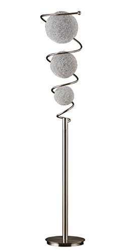 Homelegance Saturn Three Sparkling Orbs Metal Satin Nickel Finish Decorative Accent Lighting, Floor lamp, White