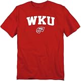 LOGOVISION Western Kentucky University One Color Arched Unisex Adult T Shirt, Red, Small