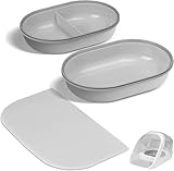 Cat Feeder Bowl, Pet Water Fountain with Ultra-Quiet Pump and 2 Bowl and 1 Mat (Brown)