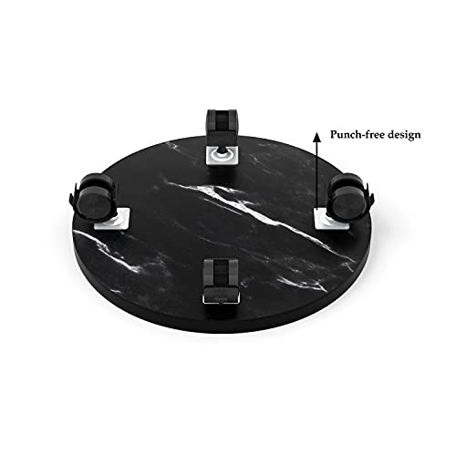 Dicry Planter Caddies With Lockable Wheels Marble Pattern Heavy Duty Plant Trolley Rolling Tray Coaster Wood Round Indoor Outdoor Flower Pot Mover (Black, 12 Inch, 2 Pack) #TOP3