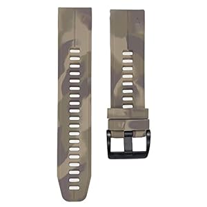 Abanen Camo Silicone Watch Bands for Garmin Instinct 2 Solar / Forerunner 955, QuickFit 22mm Camouflage Pattern Soft Sport Waterproof Wristband Strap for Garmin EPIX 2/ Fenix 7 / Fenix 6 / Fenix 5 (Khaki)
