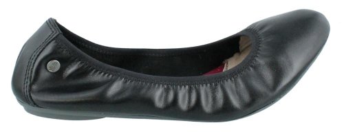 Hush Puppies Women's Chaste Ballet Flat, Black Leather, 9 Medium US