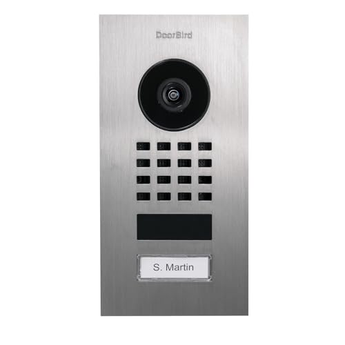 DoorBird D1101V Flush-Mount video door station, brushed stainless steel