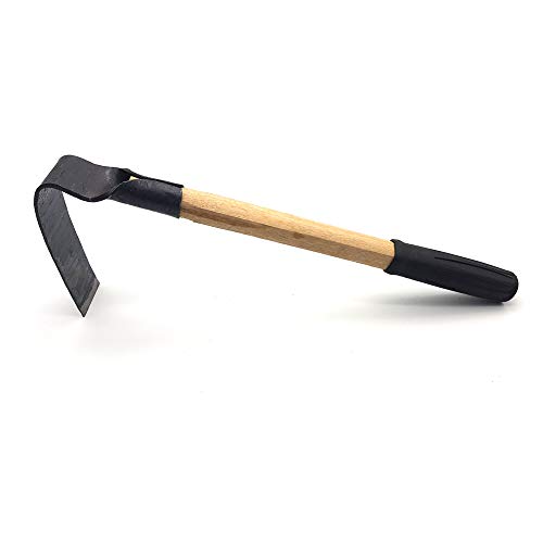 CLAIRLA Hand Mini Garden Hoes Dual Headed Weeding Tool - Carbon Steel Hoe/Tine Cultivator 3 Prongs Combo Garden Tools with Wood Handle (Garden Hoe) - Thumbnail 3