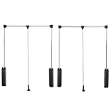 Pull Down Closet Rod 2 Pack, 60 lbs Load Capacity, Stainless Steel Adjustable 35-46.5...