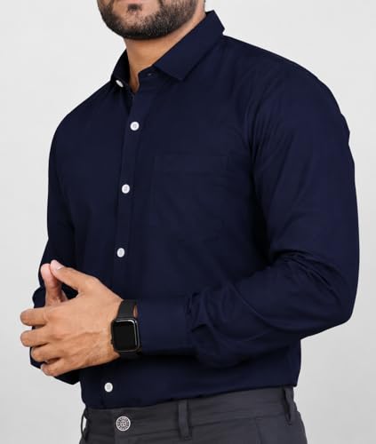 Image of CB-COLEBROOK Men's Casual, Regular Fit, Solid Colour, Lightweight, Button Down, Casual Wear, Shirt with Pocket. Suitable for Office & Casual Use