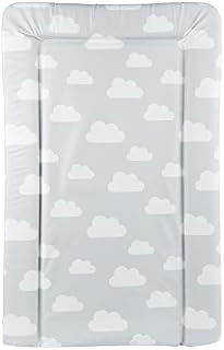 CuddleCo Baby Nappy Changing Mat - Waterproof, Anti-Roll Nursery Changing Table Topper with Curved Sides and Raised Edges - Clouds