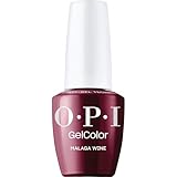OPI GelColor Malaga Wine | Opaque Dark Red Crème UV Cure Gel Nail Polish | Vegan & HEMA Free, Long Lasting, High Shine