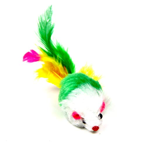 10 peças Cor de gato Rabo de pelúcia Gato Realístico Pequeno Mouse Cor Aleatória Brinquedo Divertido