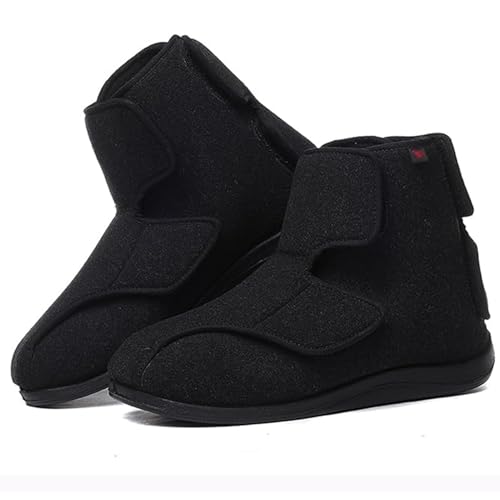 Extra breda diabetikerskor, varma pälsfodrade stövlar, ortopedisk promenadsko, justerbar stängning, bekväm fritidssko, mjuka tofflor, för seniorer med feta fötter