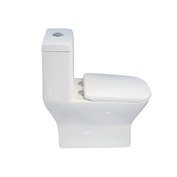 Winzo wz5029 square one piece toilet single flush 128 gpf elongated rectangle comfortable bowl for modern bathroomwhite  urban country home decor