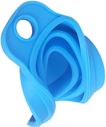 Qiuyan 2pcs Collapsible Funnel Silicone Gel Foldable Kitchen Hopper for Liquid Filling Bottles or Containers (Blue and Green)