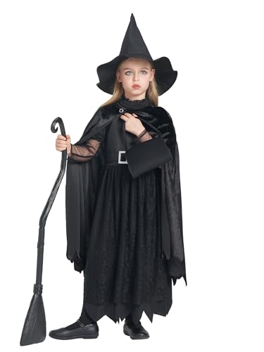 IKALI Classic Witch Costume With Cape Hat