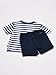 Nautica Baby Boys Graphic Tee with Pull on Short Set, Ink, 6/9 Months