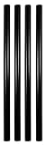 Reusable 7-Inch Black Glass Drinking Straws (4 pack), No-Bend Eco-Friendly Straws Ideal for Moscow Mule, Cocktails, Kids Etc, Cleaning Brush Included