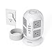 Power Strip Tower TESSAN Surge Protector 8 AC Outlets with 4 USB Ports Charging Station, Widely Spaced Multi Outlets Long Extension Cord 10 Feet, Circuit Breaker Safeguard for Home Office Dorm Room