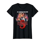 Stranger Things Season Five Poster Camiseta, Mujer, Negro, S