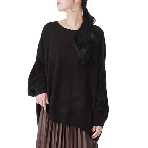 n'OrLABEL オシャレウォーカー カシミヤタッチ変形ドルマンニット