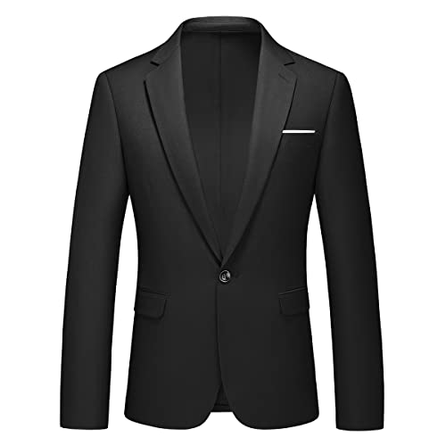 Men's Casual Slim Fit Suit Blazer Jacket One Button Lightweight Sport Coats Formal Dress Daily Business Suit Jacket