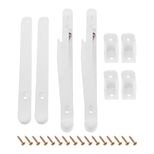 Conectores para riel de cuna de plástico blanco y acero con tornillos juego de 2 piezas 2