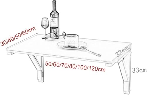 Bureau d'ordinateur compact et table pliante murale bois massif pour petit espace - 2