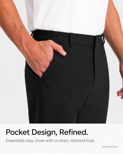 SNOWTEN Mens Classic Fit Golf Pants Stretch Dress Pants 30''/32''/34'' Lightweight Casual Suit Pants with Pockets - Image 4