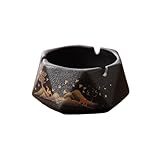 Cenicero hexagonal de cerámica for uso doméstico, resistente al viento, apto for decoración escritorio oficina Oficina