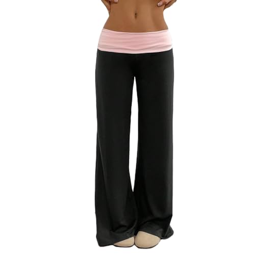 Yoawdats Fold Over Yoga Pants for Women Wide Leg...