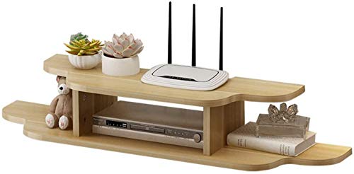 Schwimmende TV-Konsole, 2-stufiges TV-Regal an der Wand Schwimmende Medienkonsole für Kabelboxen Router Fernbedienungen DVD-Player CD-Dekor