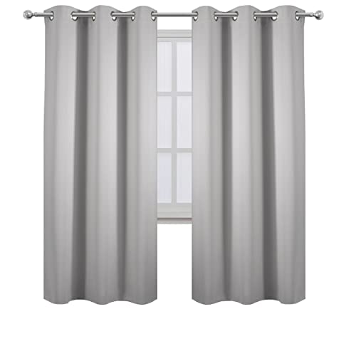 Image of LEMOMO Light Grey Thermal Blackout Curtains /42 x 72 Inch /Set of 2 Panels Room Darkening Curtains for Bedroom