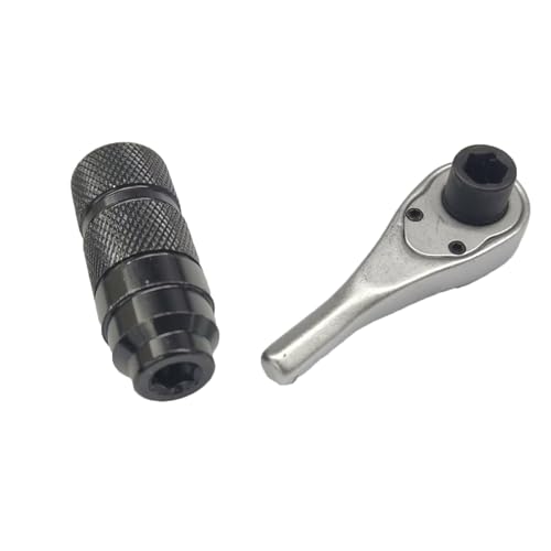EaseSunny Mini llave de carraca, herramienta de enchufe 4 en 1, mecanismo de 72 dientes, diseño desmontable, agarre antideslizante, destornillador de 1/4 pulgadas, para reparación de automóviles