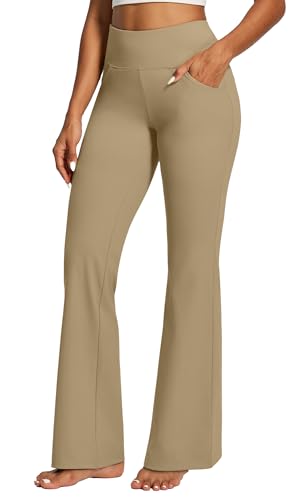 Image of Yoga Pants Women High Waist Workout Bootcut Flare Leggings with Pockets