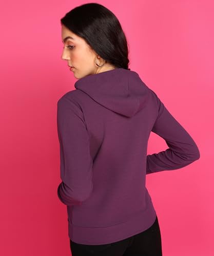 Image of POPWINGS Casual Solid Hooded Pocket Sweatshirt for Women || Women Sweatshirts Casual Wear ||Stylish Western Winter Wear Sweatshirts for Women