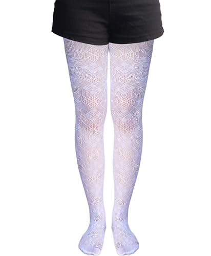 Image of VINICUNCA Women's Fishnet Stockings Lace Patterned Tights High Waist Pantyhose