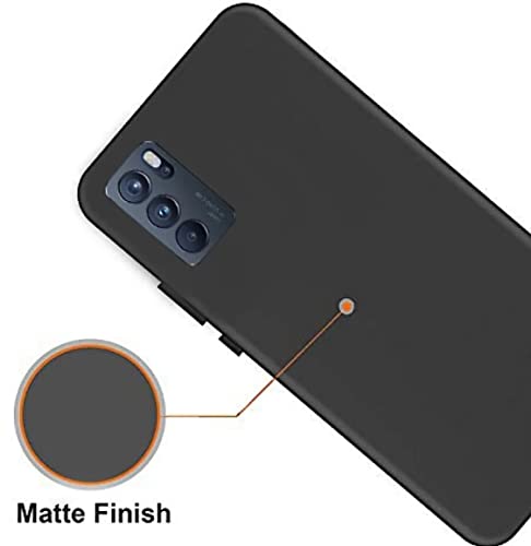 Image of Mobile Back Cover Case for Oppo Reno6 Pro 5G (Silicone Case|CameraProtection|Black SC1510)