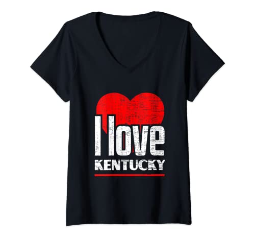 Womens I Love Kentucky Best Home State - I Heart Kentucky V-Neck T-Shirt