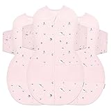 Happiest Baby SNOO Sleep Sack - 100% Organic Cotton Baby Swaddle Blanket - Doctor Designed Promotes Healthy Hip Development - 3-Pack Bundle (Rose Planets, S, M, L)